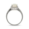 Thumbnail Image 1 of Cushion-Cut Opal & Round-Cut Diamond Ring 1/6 ct tw 10K White Gold