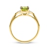 Thumbnail Image 2 of Oval-Cut Peridot & Round-Cut Diamond Ring 1/20 ct tw 10K Yellow Gold