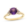 Thumbnail Image 1 of Round-Cut Amethyst & Round-Cut Diamond Ring 1/20 ct tw 10K Yellow Gold