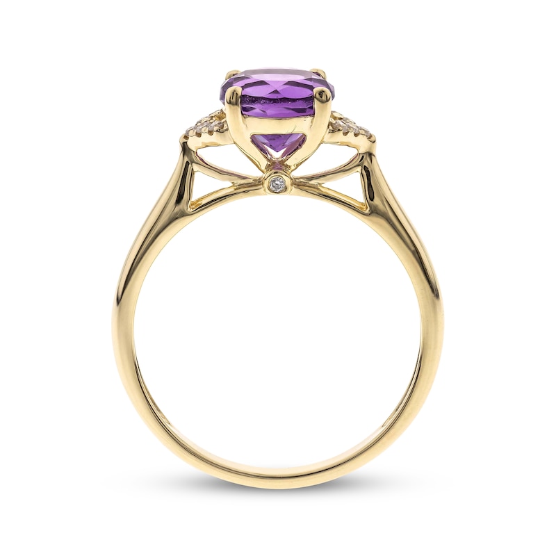 Main Image 2 of Round-Cut Amethyst & Round-Cut Diamond Ring 1/20 ct tw 10K Yellow Gold