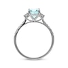 Thumbnail Image 2 of Cushion-Cut Aquamarine & Round-Cut Diamond Ring 1/4 ct tw 10K White Gold