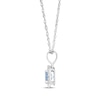 Thumbnail Image 2 of Round-Cut Aquamarine & Diamond Necklace 1/15 ct tw 10K White Gold 18”