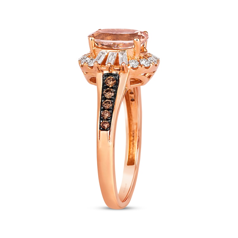 Le Vian Oval-Cut Morganite Ring 1/2 ct tw Diamonds 14K Strawberry Gold