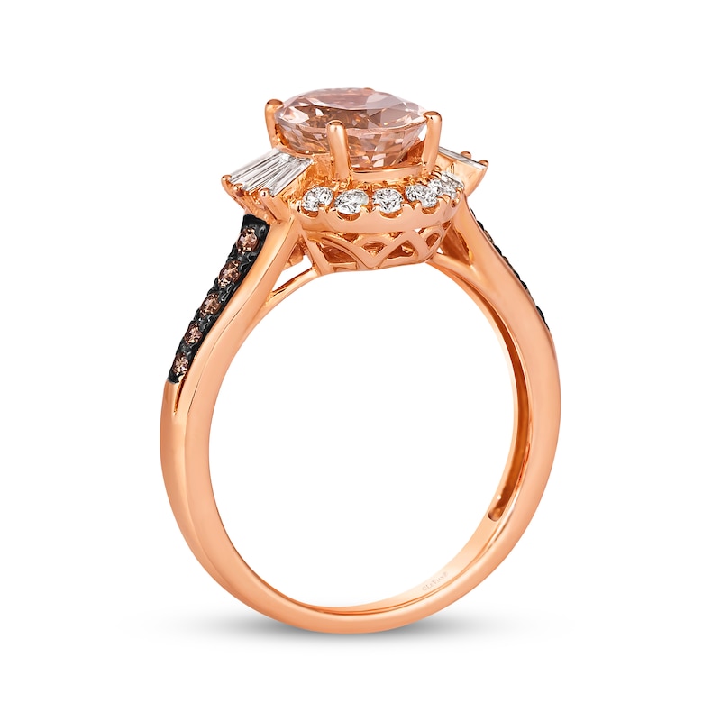 Le Vian Oval-Cut Morganite Ring 1/2 ct tw Diamonds 14K Strawberry Gold