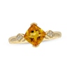 Thumbnail Image 0 of Cushion-Cut Citrine & Round-Cut Diamond Ring 1/20 ct tw 10K Yellow Gold