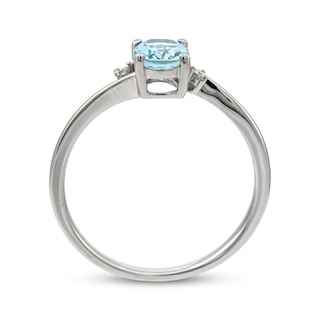 Oval-Cut Aquamarine & Diamond Accent Bypass Ring 10K White Gold | Kay