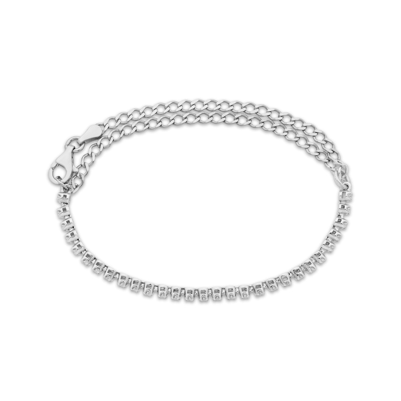 Main Image 2 of Diamond Adjustable Line Tennis Bracelet 1/4 ct tw 10K White Gold