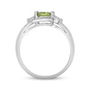 Thumbnail Image 3 of Peridot & White Lab-Created Sapphire Bypass Ring Sterling Silver