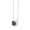 Thumbnail Image 1 of Oval-Cut Garnet & White Lab-Created Sapphire Halo Necklace Sterling Silver 18"