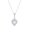 Thumbnail Image 1 of Heart-Shaped & Round-Cut Lab-Created Opal, White Lab-Created Sapphire Necklace Sterling Silver 18&quot;