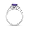 Thumbnail Image 3 of Rectangle-Cut Amethyst & White Lab-Created Sapphire Twist Ring Sterling Silver