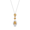 Thumbnail Image 1 of Pear-Shaped & Round-Cut Citrine, White Lab-Created Sapphire Necklace Sterling Silver 18&quot;