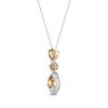 Thumbnail Image 2 of Pear-Shaped & Round-Cut Citrine, White Lab-Created Sapphire Necklace Sterling Silver 18&quot;