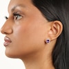 Thumbnail Image 5 of Cushion-Cut Amethyst & White Lab-Created Sapphire Arabesque Stud Earrings Sterling Silver