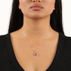 Thumbnail Image 4 of Cushion-Cut Amethyst & White Lab-Created Sapphire Arabesque Necklace Sterling Silver 18&quot;