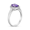 Thumbnail Image 2 of Cushion-Cut Amethyst & White Lab-Created Sapphire Arabesque Ring Sterling Silver