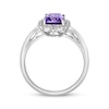 Thumbnail Image 3 of Cushion-Cut Amethyst & White Lab-Created Sapphire Arabesque Ring Sterling Silver