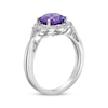 Thumbnail Image 2 of Amethyst & White Lab-Created Sapphire Scalloped Frame Ring Sterling Silver