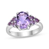 Thumbnail Image 1 of Oval-Cut Amethyst Cluster Ring Sterling Silver