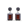 Thumbnail Image 2 of Rectangle & Round-Cut Garnet Dangle Earrings Sterling Silver