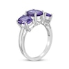 Thumbnail Image 2 of Oval-Cut Amethyst Three-Stone Ring Sterling Silver