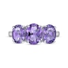 Thumbnail Image 4 of Oval-Cut Amethyst Three-Stone Ring Sterling Silver