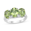 Thumbnail Image 1 of Oval-Cut Peridot Three-Stone Ring Sterling Silver