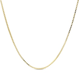 Box Chain Necklace 1.5mm Hollow 14K Yellow Gold 16&quot;