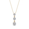 Thumbnail Image 1 of Diamond Flower Graduated Drop Necklace 1/2 ct tw 10K Yellow Gold 18&quot;