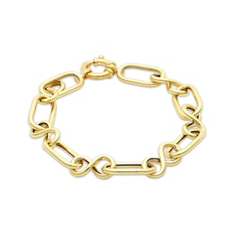 Hollow Infinity Link Bracelet 10K Yellow Gold 7.5&quot;