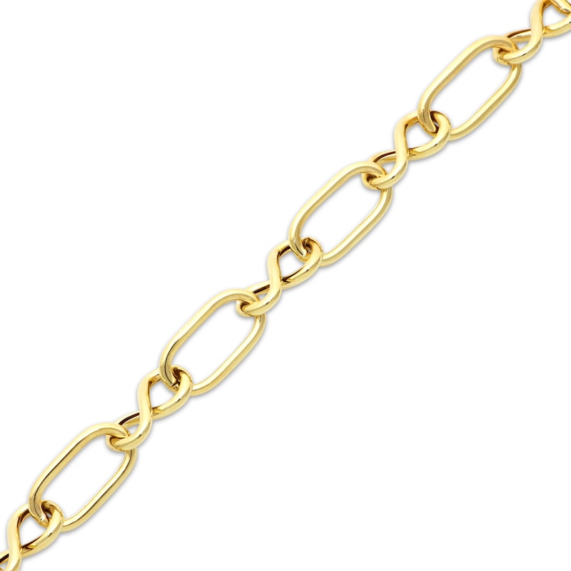 Hollow Infinity Link Bracelet 10K Yellow Gold 7.5"