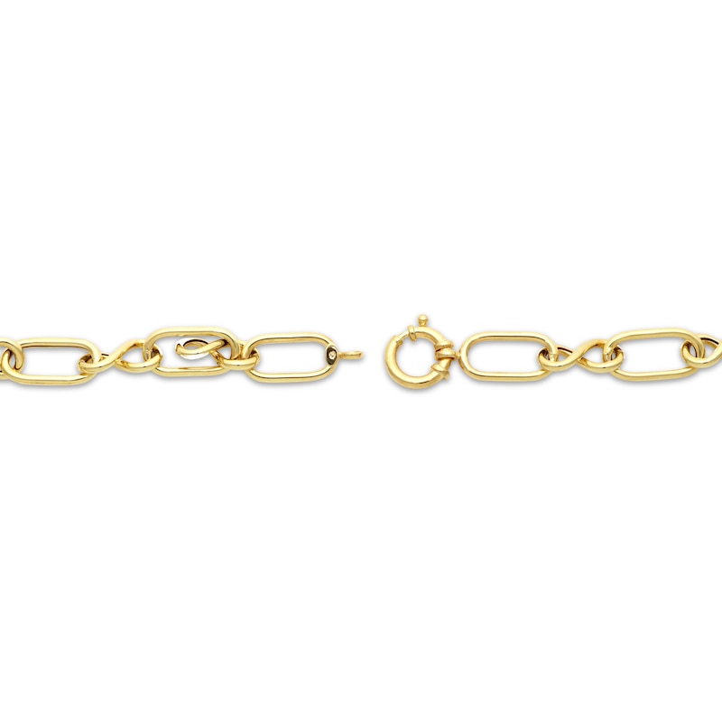 Hollow Infinity Link Bracelet 10K Yellow Gold 7.5"