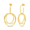 Thumbnail Image 1 of Three-Loop Drop Hoop Earrings 14K Yellow Gold