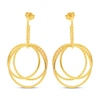 Thumbnail Image 2 of Three-Loop Drop Hoop Earrings 14K Yellow Gold