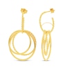 Thumbnail Image 3 of Three-Loop Drop Hoop Earrings 14K Yellow Gold