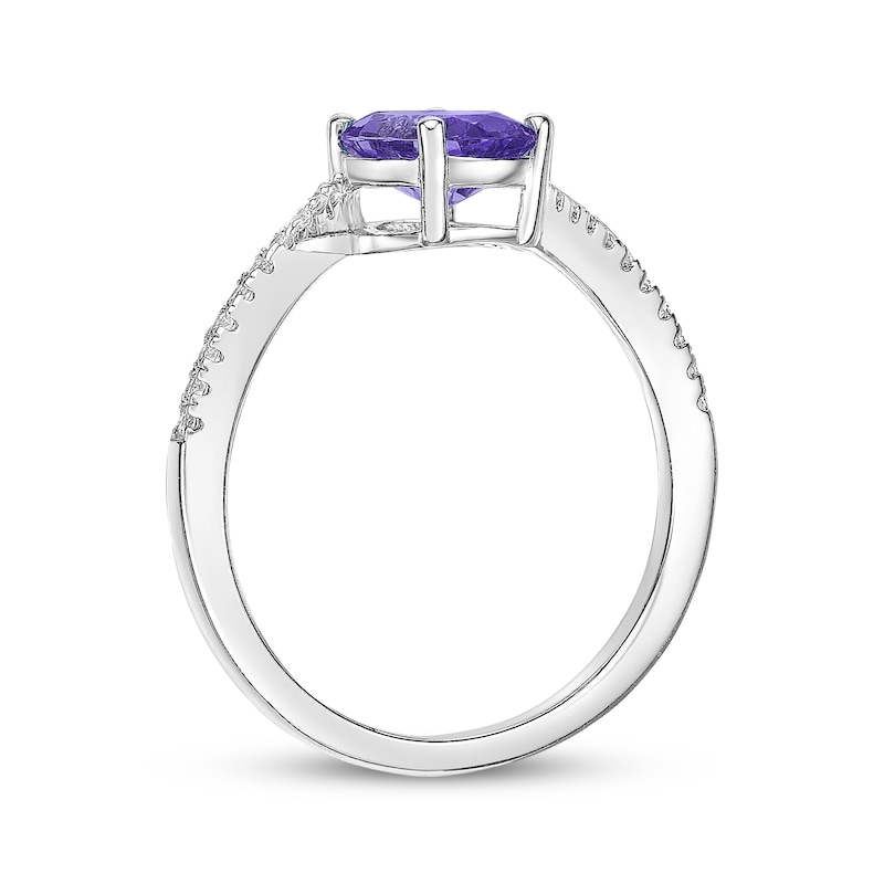 Oval-Cut Amethyst & White Lab-Created Sapphire Ring Sterling Silver