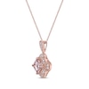 Thumbnail Image 2 of Cushion-Cut Morganite & Diamond Necklace 1/6 ct tw 10K Rose Gold 18&quot;