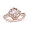 Thumbnail Image 0 of Cushion-Cut Morganite & Diamond Ring 1/6 ct tw 10K Rose Gold