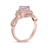 Thumbnail Image 1 of Cushion-Cut Morganite & Diamond Ring 1/6 ct tw 10K Rose Gold