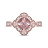 Thumbnail Image 3 of Cushion-Cut Morganite & Diamond Ring 1/6 ct tw 10K Rose Gold