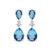 Thumbnail Image 1 of Pear-Shaped Swiss Blue Topaz & White Lab-Created Sapphire Dangle Earrings Sterling Silver