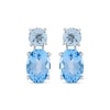 Thumbnail Image 2 of Oval-Cut Swiss Blue & Round-Cut Sky Blue Topaz Dangle Earrings Sterling Silver