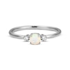 Thumbnail Image 2 of Lab-Created Opal & White Lab-Created Sapphire Stackable Ring Sterling Silver