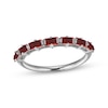 Thumbnail Image 1 of Baguette-Cut Garnet Stackable Ring Sterling Silver