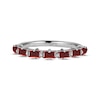 Thumbnail Image 2 of Baguette-Cut Garnet Stackable Ring Sterling Silver