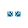 Thumbnail Image 2 of Cushion-Cut London Blue Topaz Solitaire Stud Earrings 10K White Gold