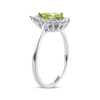 Thumbnail Image 2 of Pear-Shaped Peridot & White Lab-Created Sapphire Ring Sterling Silver