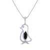 Thumbnail Image 0 of Marquise-Cut Black Onyx & Diamond Accent Penguin Necklace Sterling Silver 18"