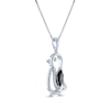 Thumbnail Image 1 of Marquise-Cut Black Onyx & Diamond Accent Penguin Necklace Sterling Silver 18"