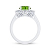 Thumbnail Image 3 of Oval-Cut Peridot & White Lab-Created Sapphire Halo Ring Sterling Silver